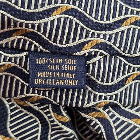 Harrods Knightsbridge Black Gold Repp Geometric 100% Silk Men's Neck Tie NWOT - Picture 5 of 6